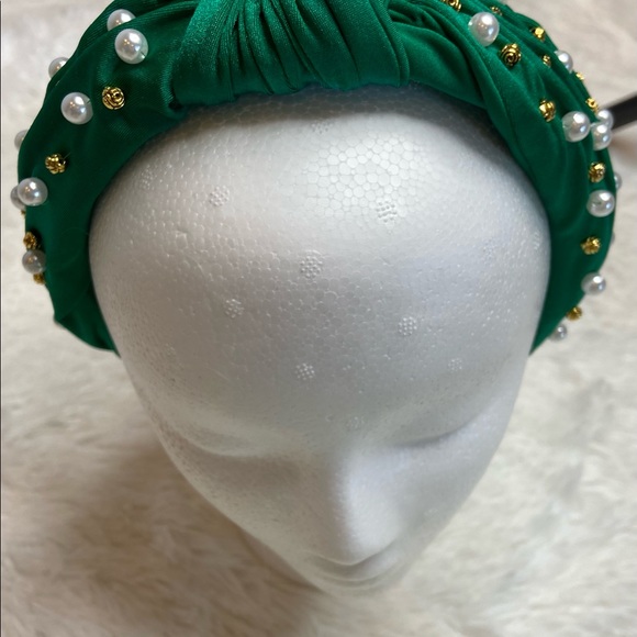 HANDMADE Green Embellished Twist Knot Headband - Picture 6 of 11